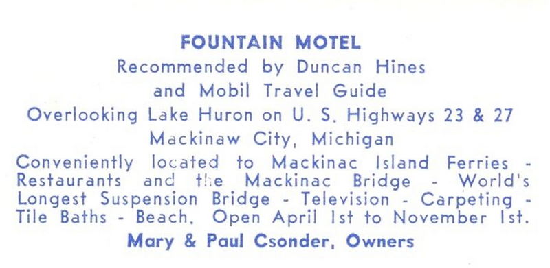 Fountain Motel (Days Inn) - Vintage Postcard